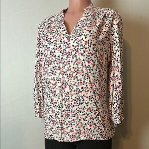Chicos Women's Top Tunic Puff 3/4 Sleeve  Size 2(12/14)